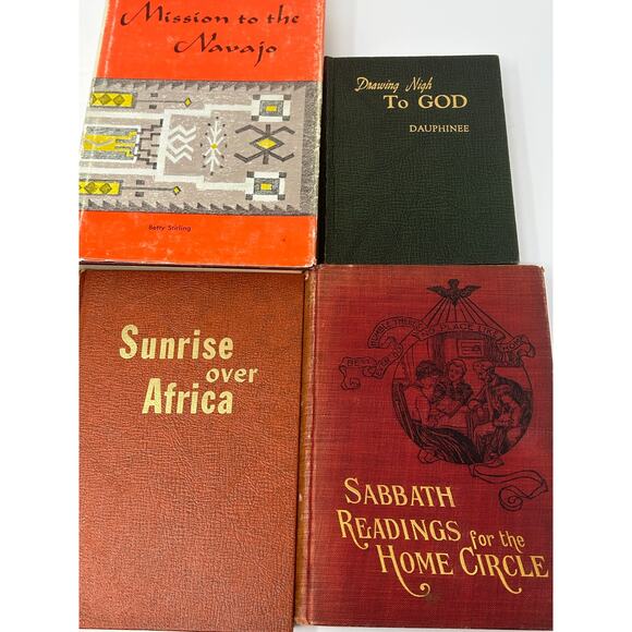 Vintage SDA 4 Books Lot 2 Mission Stories Sabbath Readings Drawing Nigh To God - Picture 1 of 9